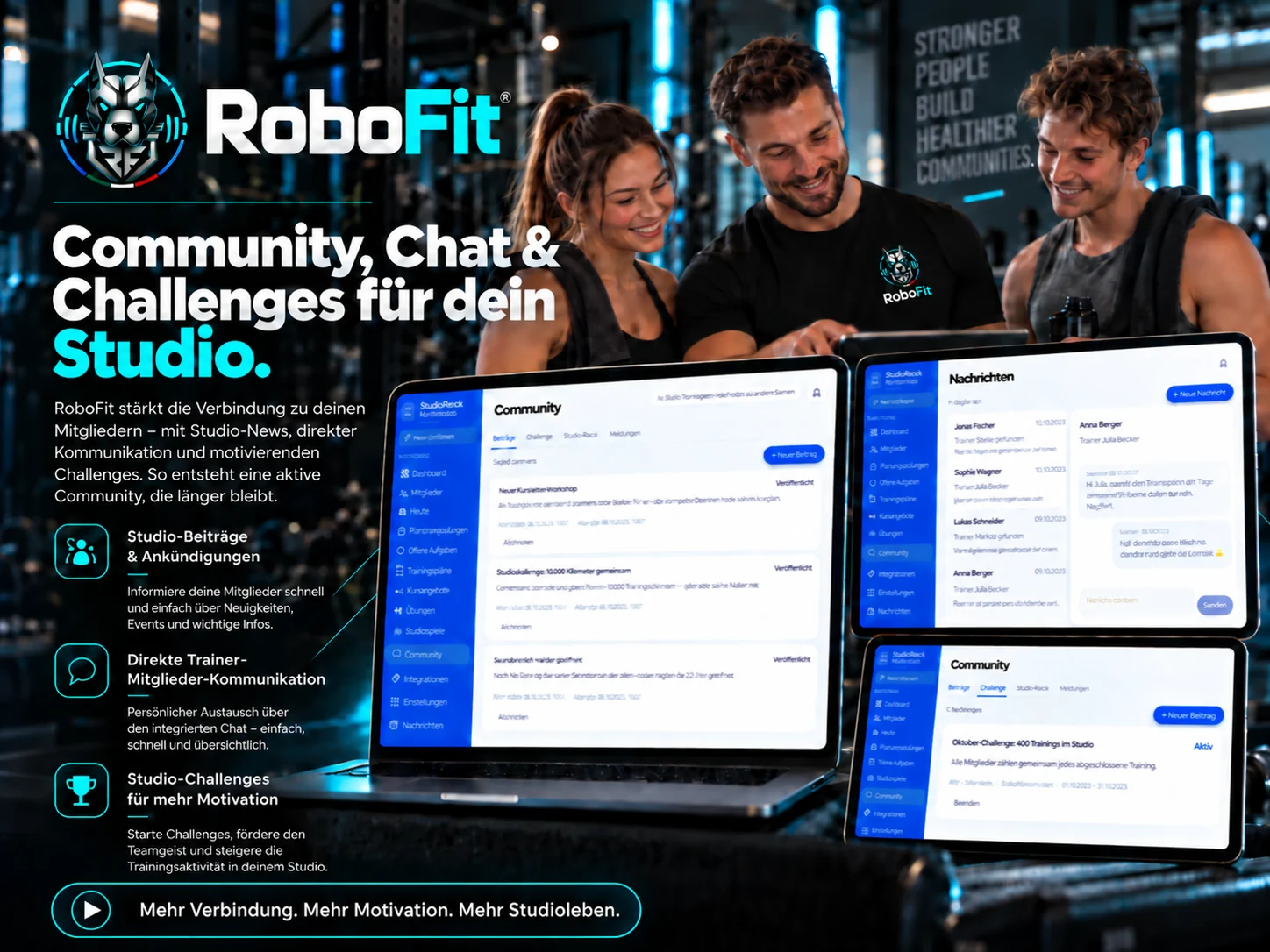 Community-Beiträge, Trainer-Chat und Studio-Challenges